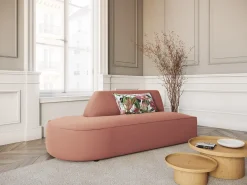 CXL by Christian Lacroix - Sofá modular virado para a esquerda "Charles" 2 lugares em veludo rosa - 181x93x69cm