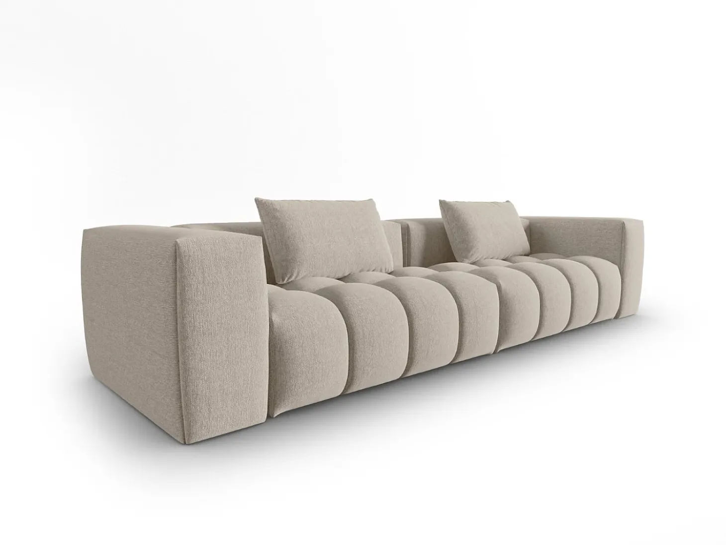 CXL by Christian Lacroix - Sofá modular "Lorella" 5 lugares em tecido estrutural areia - 290x85x70cm
