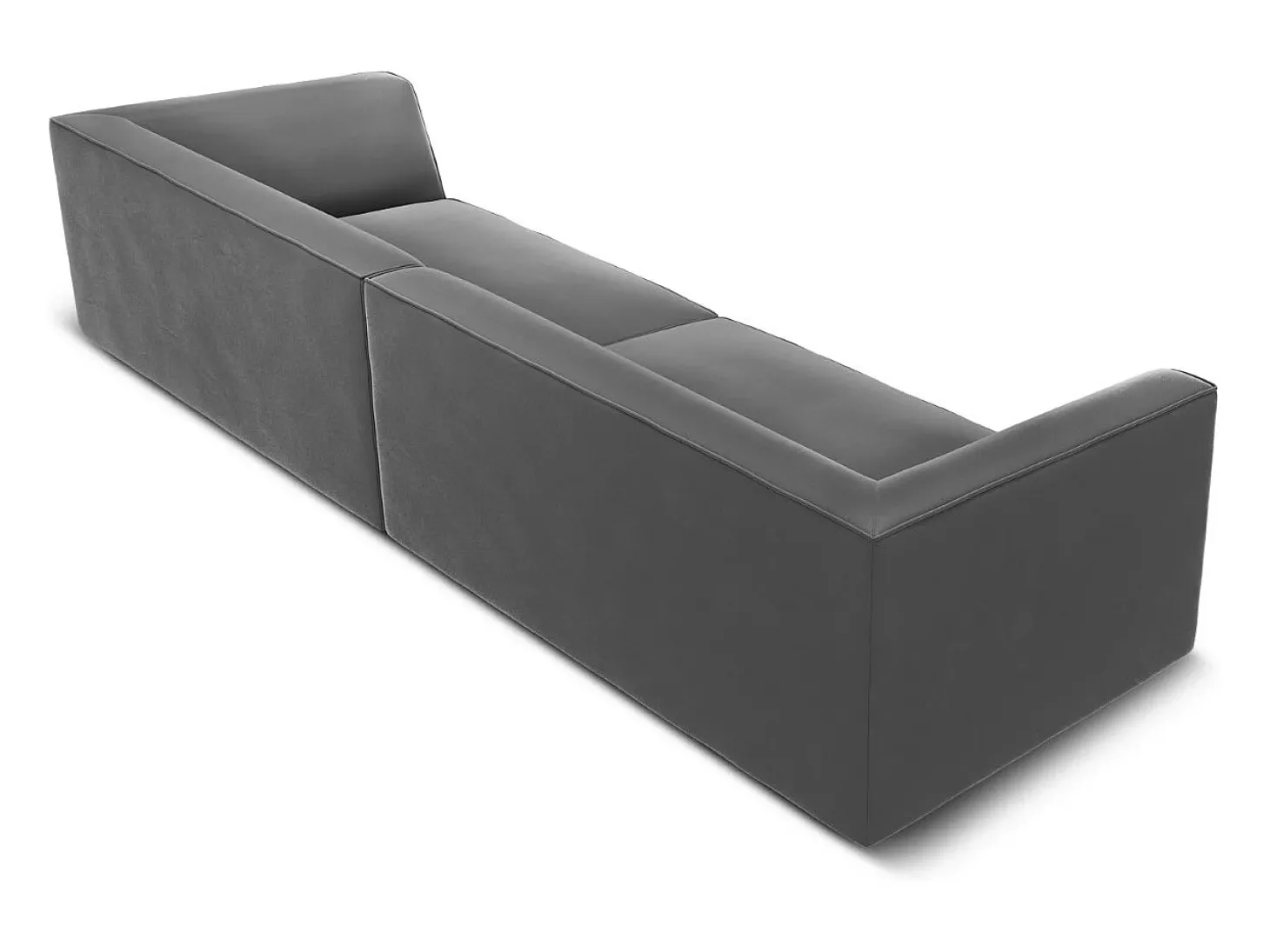 CXL by Christian Lacroix - Sofá "Charles" 4 lugares em veludo cinza escuro - 302x93x69cm