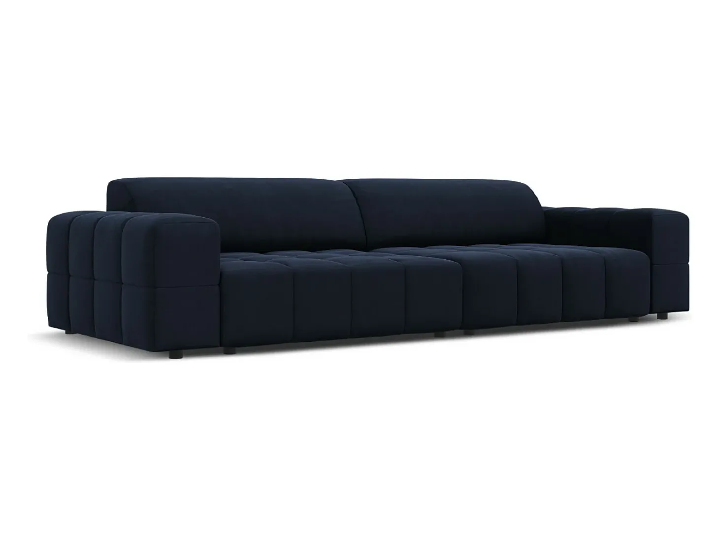 CXL by Christian Lacroix - Sofá "Luc" 4 lugares em veludo azul escuro - 244x102x70cm