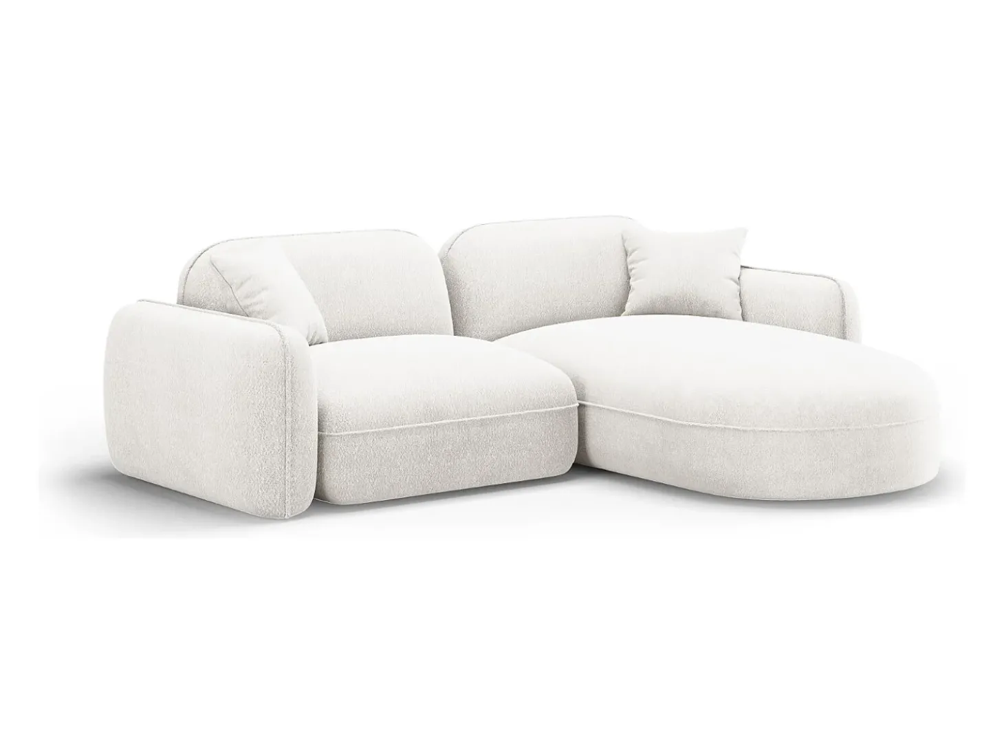 CXL by Christian Lacroix - Sofá modular de canto direito "Lucien" 3 lugares em veludo marfim - 230x165x70cm