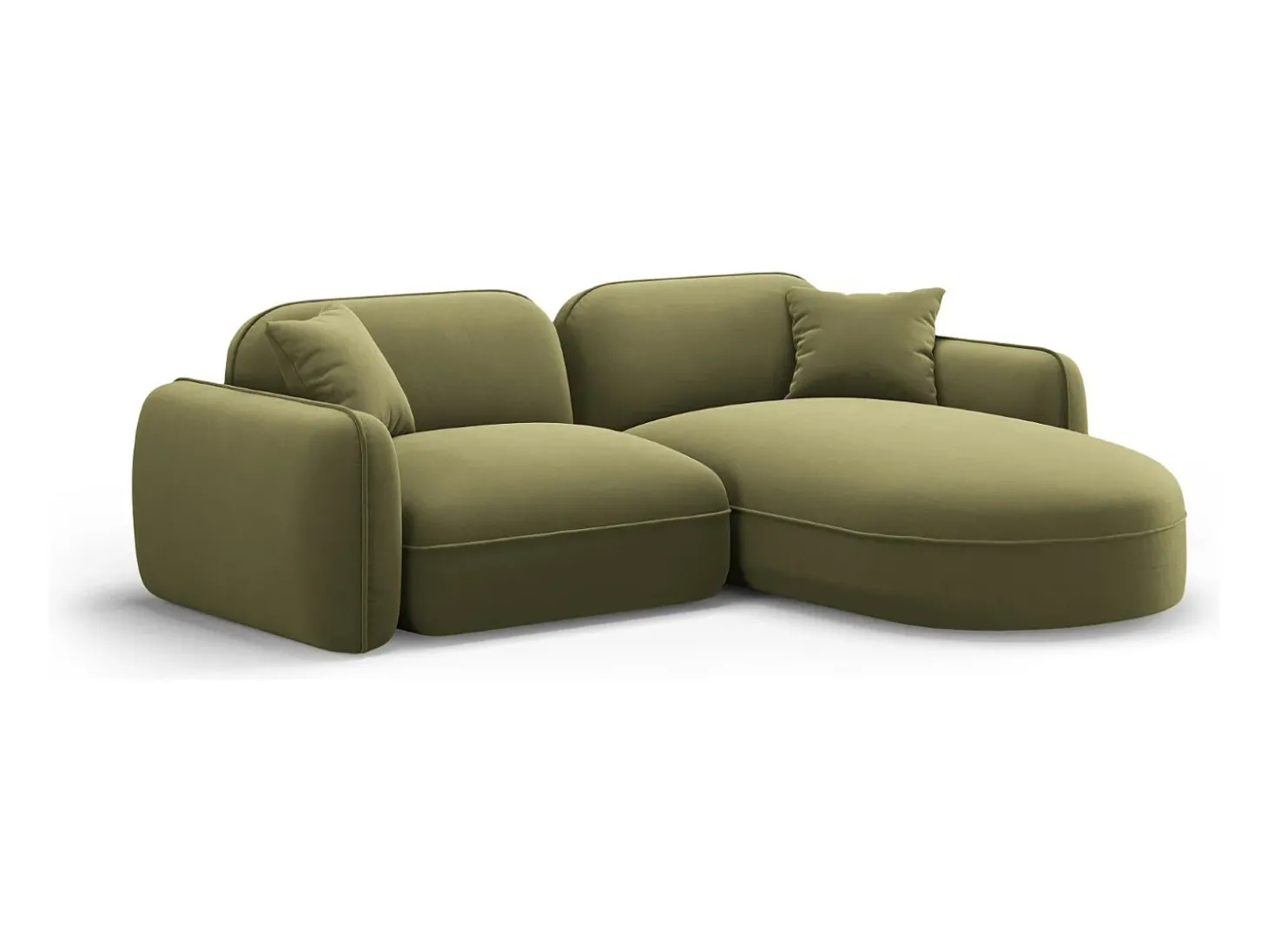 CXL by Christian Lacroix - Sofá modular de canto direito "Lucien" 3 lugares em veludo verde claro - 230x165x70cm