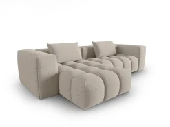 CXL by Christian Lacroix - Sofá modular de canto esquerdo "Lorella" 3 lugares em tecido estrutural areia - 260x145x70cm