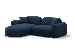 CXL by Christian Lacroix - Sofá modular de canto esquerdo "Lucien" 3 lugares em veludo azul escuro - 230x165x70cm