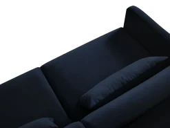 CXL by Christian Lacroix - Sofá-cama de canto direito "Yanis" 4 lugares em veludo azul real - 260x170x80cm