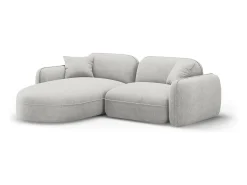 CXL by Christian Lacroix - Sofá modular de canto esquerdo "Lucien" 3 lugares em veludo cinza claro - 230x165x70cm