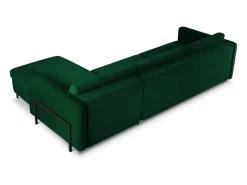 CXL by Christian Lacroix - Sofá-cama de canto direito "Yanis" 5 lugares em veludo verde garrafa - 280x170x80cm