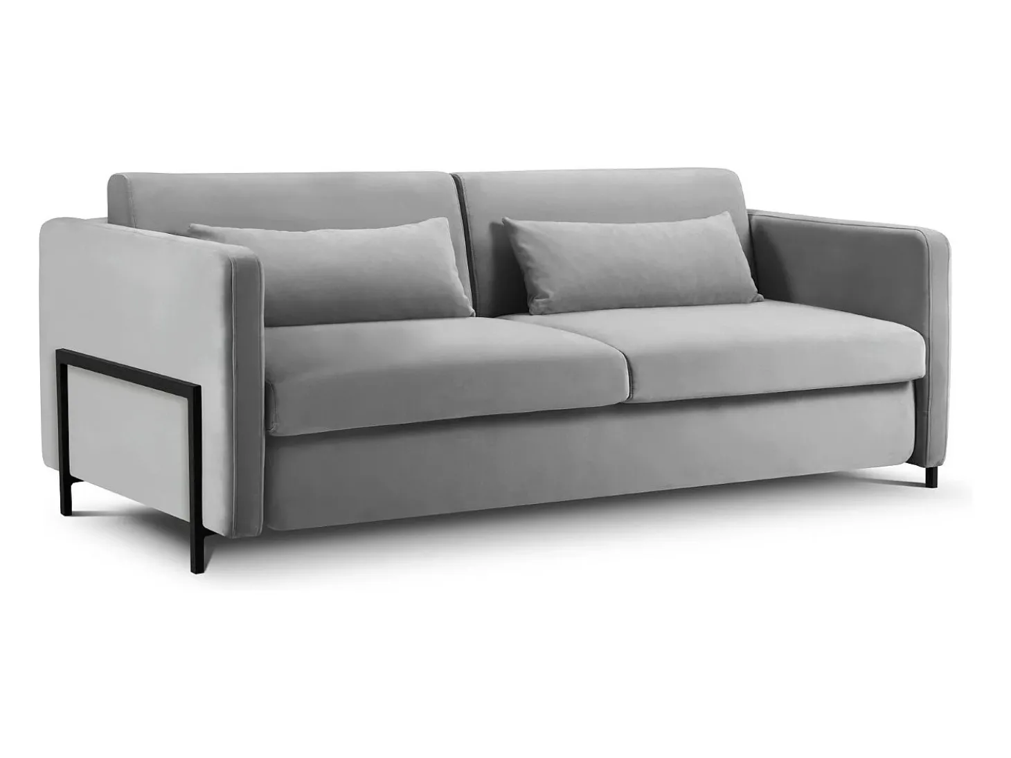 CXL by Christian Lacroix - Sofá-cama "Yanis" 3 lugares em veludo cinza - 202x102x80cm