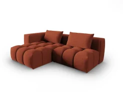 CXL by Christian Lacroix - Sofá modular de canto esquerdo "Lorella" 3 lugares em tecido estrutural coral - 205x145x70cm