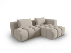 CXL by Christian Lacroix - Sofá modular de canto direito "Lorella" 3 lugares em tecido estrutural areia - 205x145x70cm