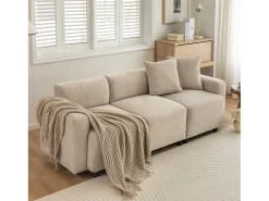 Design moderno, sofá de 3 lugares, sofá lounge, com almofadas decorativas, tecido chenille