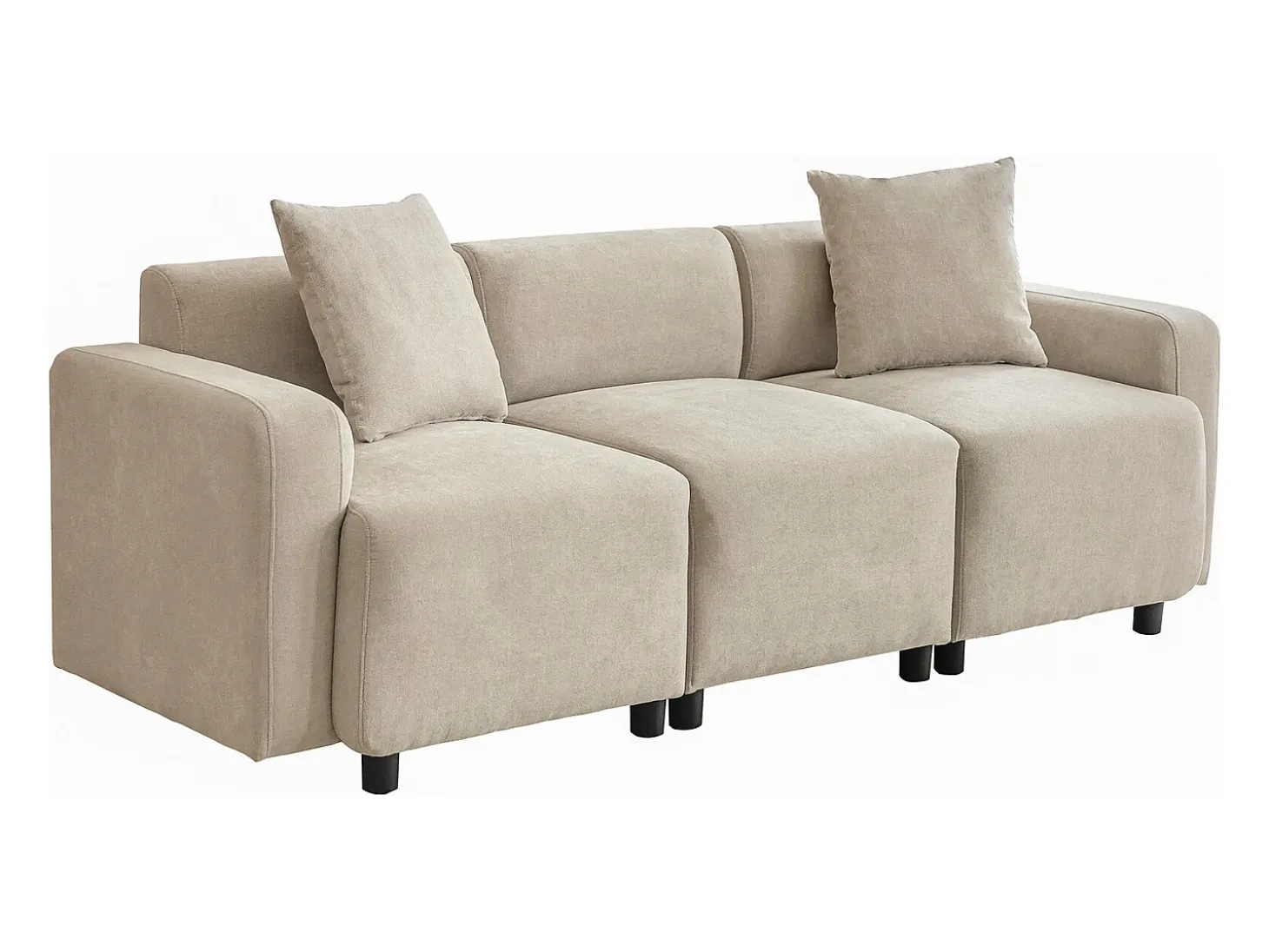 Design moderno, sofá de 3 lugares, sofá lounge, com almofadas decorativas, tecido chenille