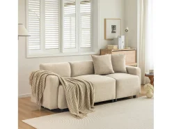 Design moderno, sofá de 3 lugares, sofá lounge, com almofadas decorativas, tecido chenille