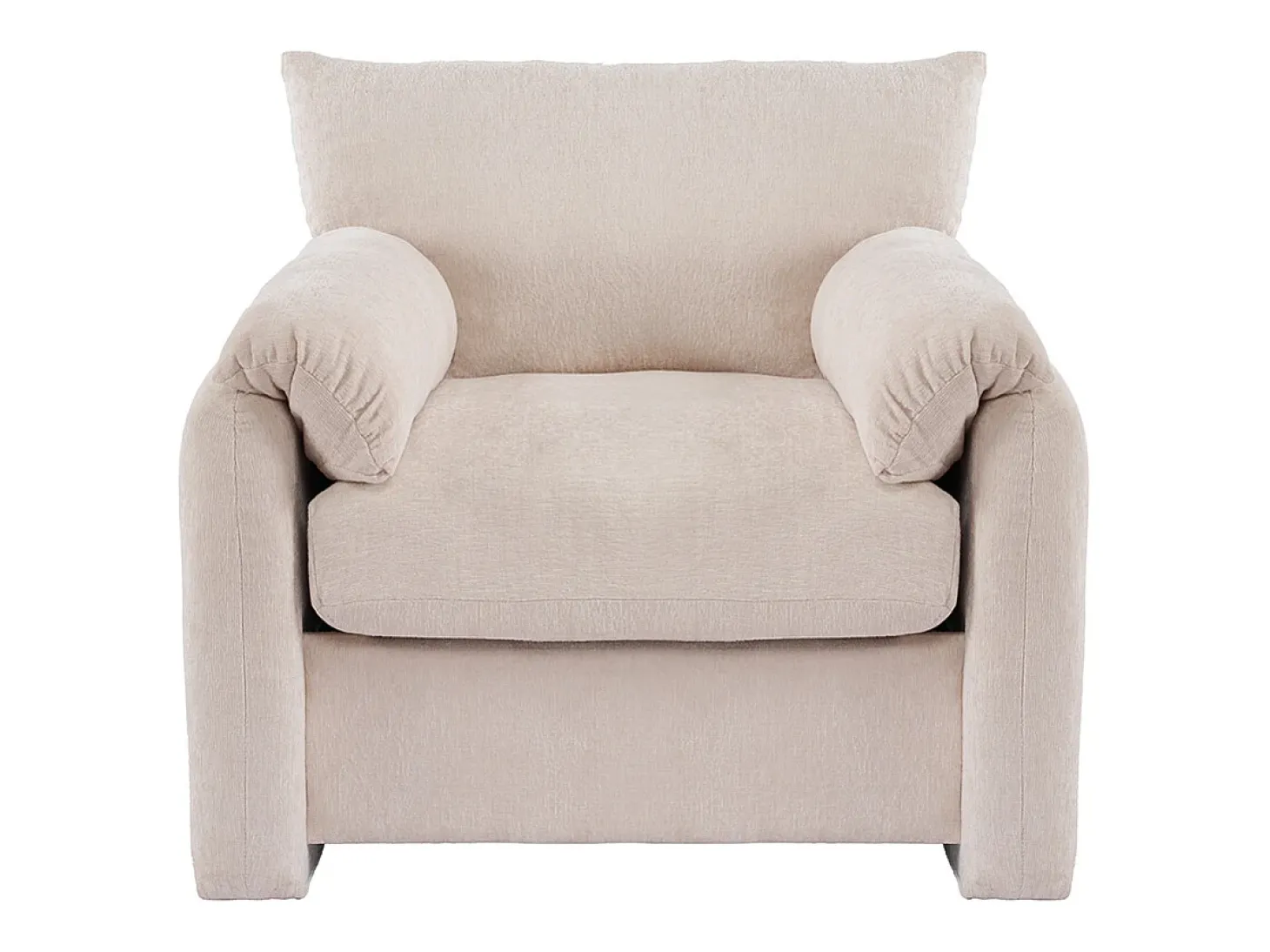 Design moderno, tecido chenille, poltrona de grandes dimensões, cadeira decorativa, sofá individual, bege