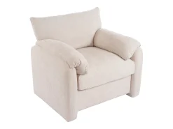 Design moderno, tecido chenille, poltrona de grandes dimensões, cadeira decorativa, sofá individual, bege