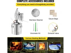 Destilador de Álcool SucceBuy 70L, Alambique Moonshine, Caldeira de Vinho para uso Doméstico