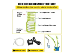 Destilador de Álcool SucceBuy Alambique 30 L Inox Kit de Fabricação Caseira, Destilador de Moonshine em Aço Inoxidável, Kit de Cerveja Artesanal Caseira