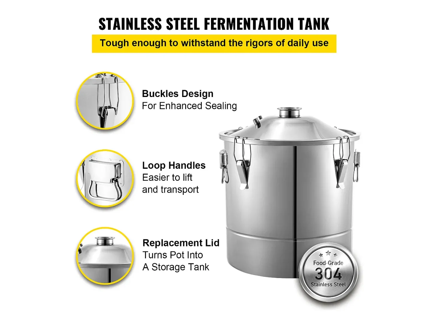Destilador de Álcool SucceBuy 50L Destilador de Água e Álcool Moonshine Still, Prata