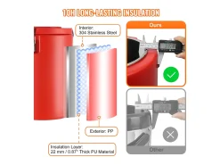 Distribuidor de Bebidas, SucceBuy Distribuidor de Bebidas Isolado em Aço Inoxidável de 7,6L, Quente e Frio