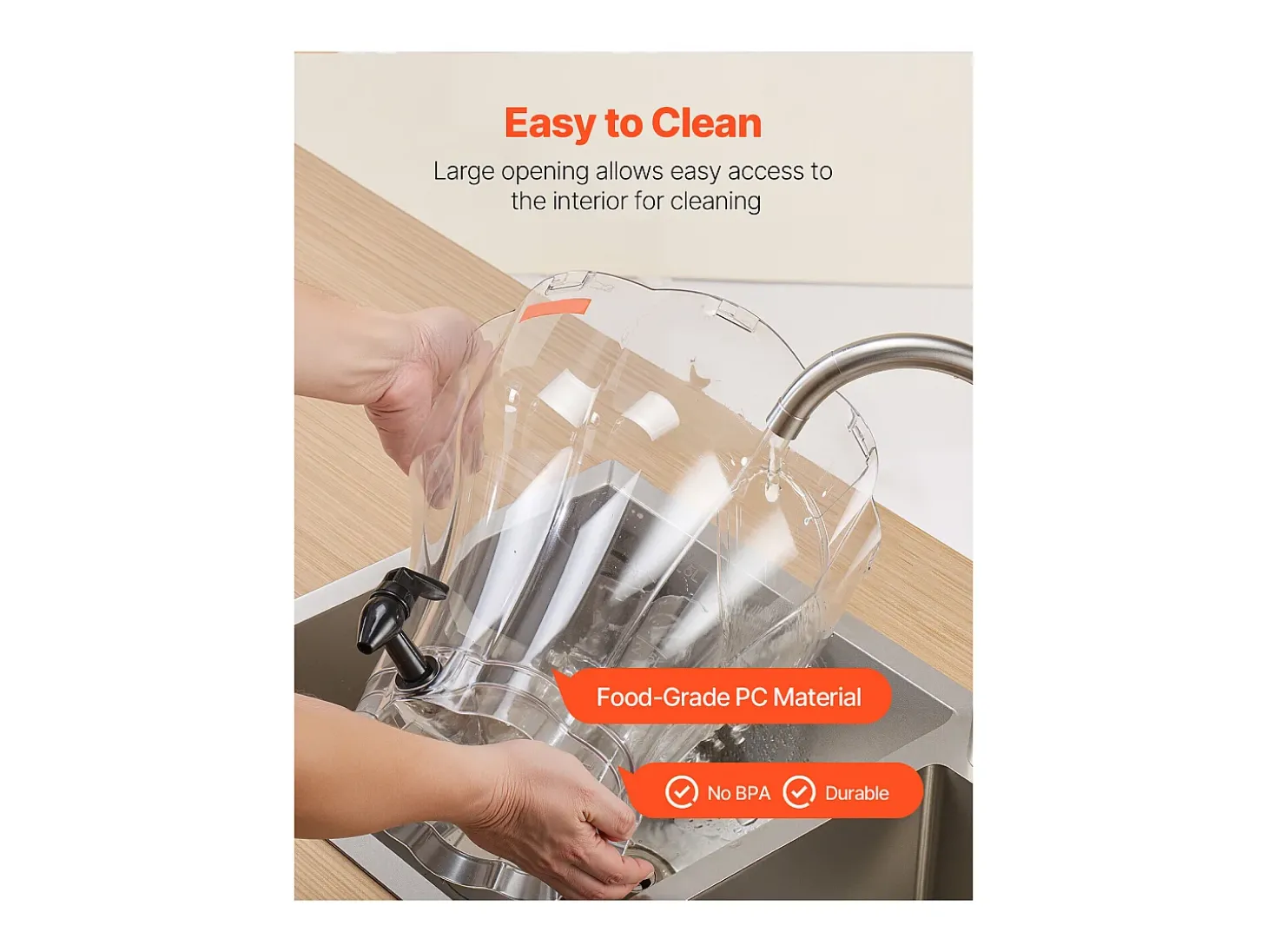 Distribuidor de Bebidas SucceBuy, Grande Capacidade de 13 L, Fonte de Água em Plástico, Distribuição de Água, Sumos, Limonada, Chá Gelado, para Café