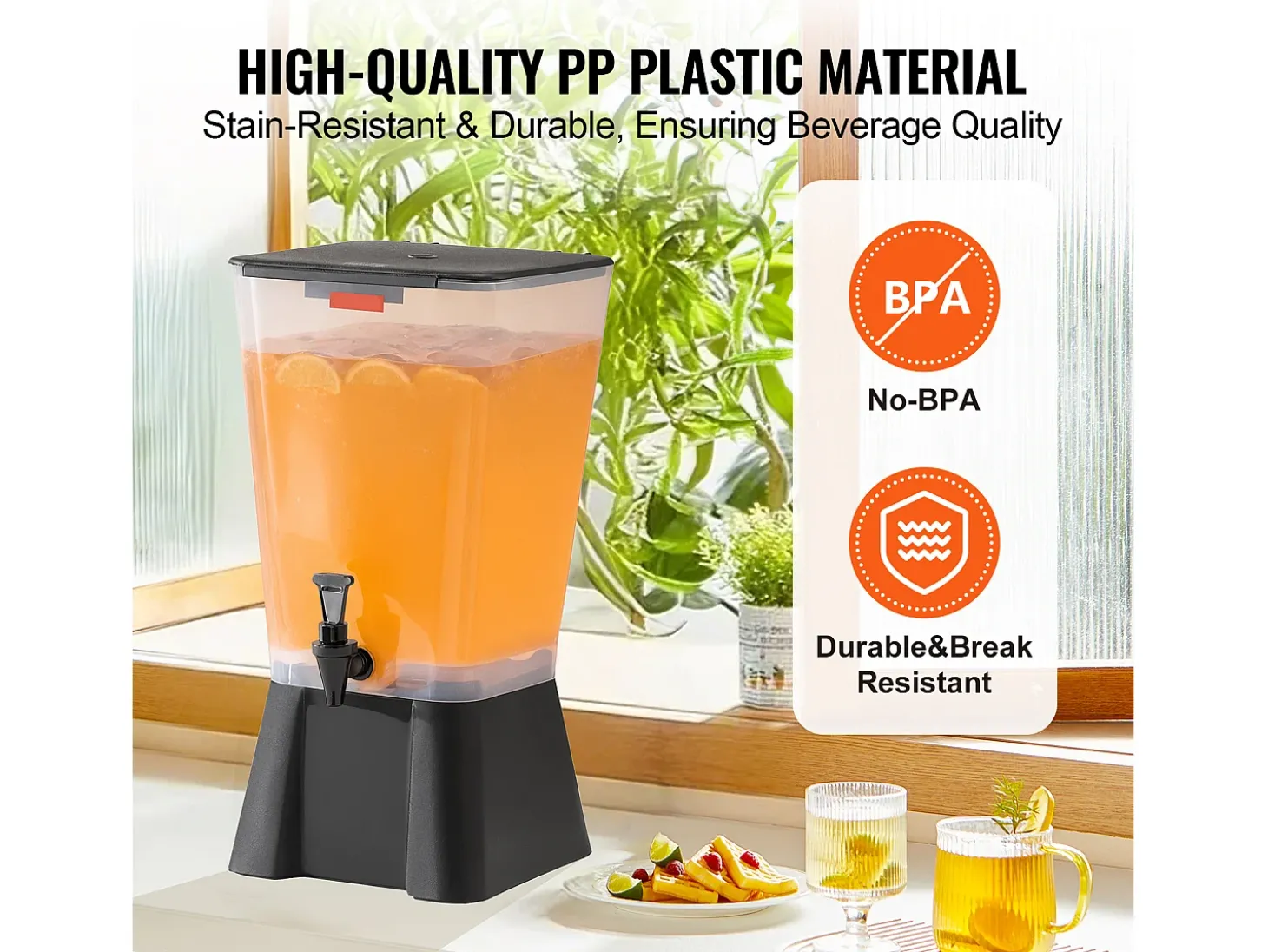 Distribuidor de Bebidas SucceBuy, Grande Capacidade de 19 L, Fonte de Água em Plástico, Distribuição de Água, Sumos, Limonada, Chá Gelado, para Café