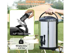 Distribuidor de Bebidas, SucceBuy 7,6 L Distribuidor de Bebidas Isolado em Aço Inoxidável
