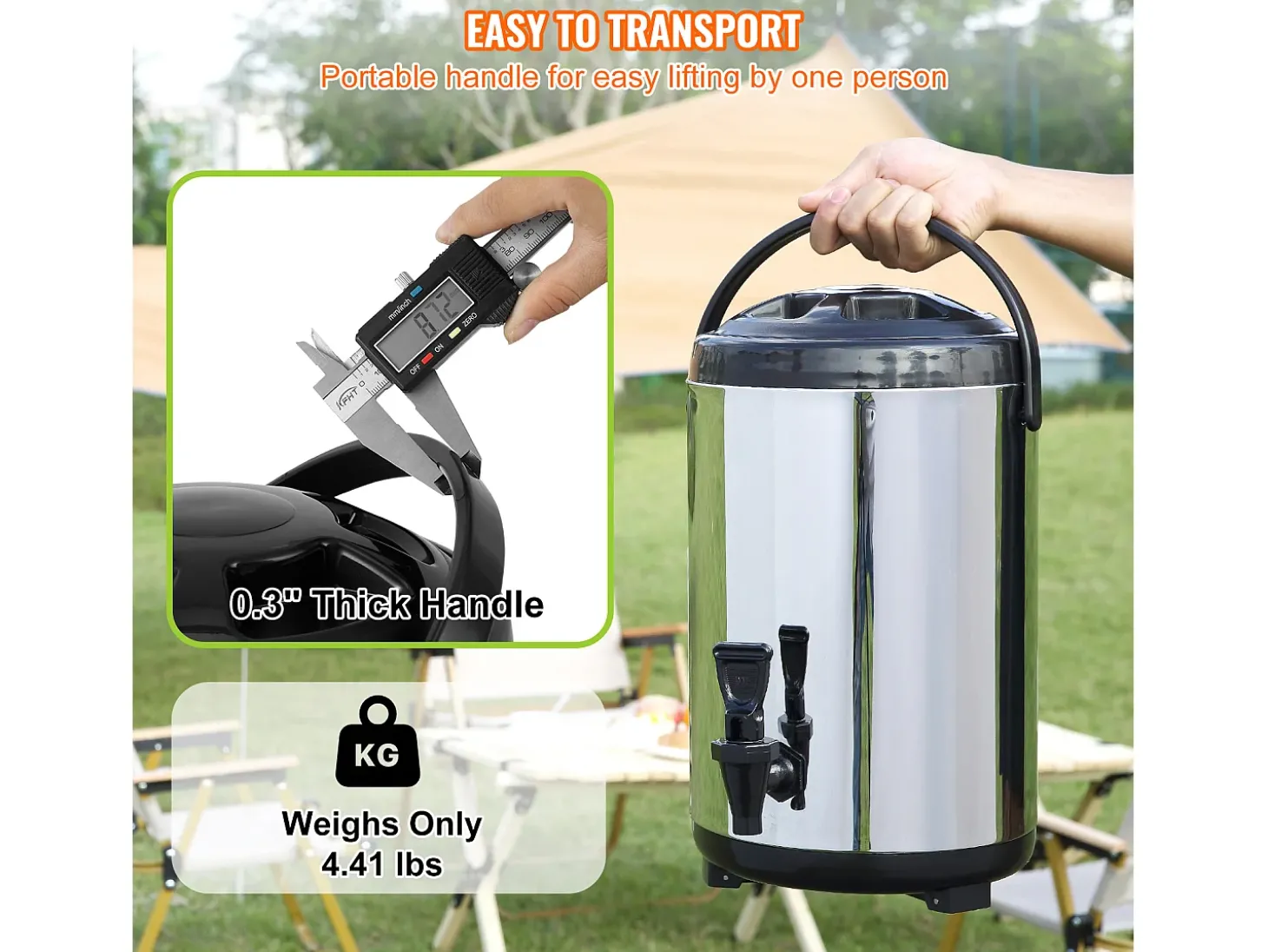 Distribuidor de Bebidas, SucceBuy 7,6 L Distribuidor de Bebidas Isolado em Aço Inoxidável
