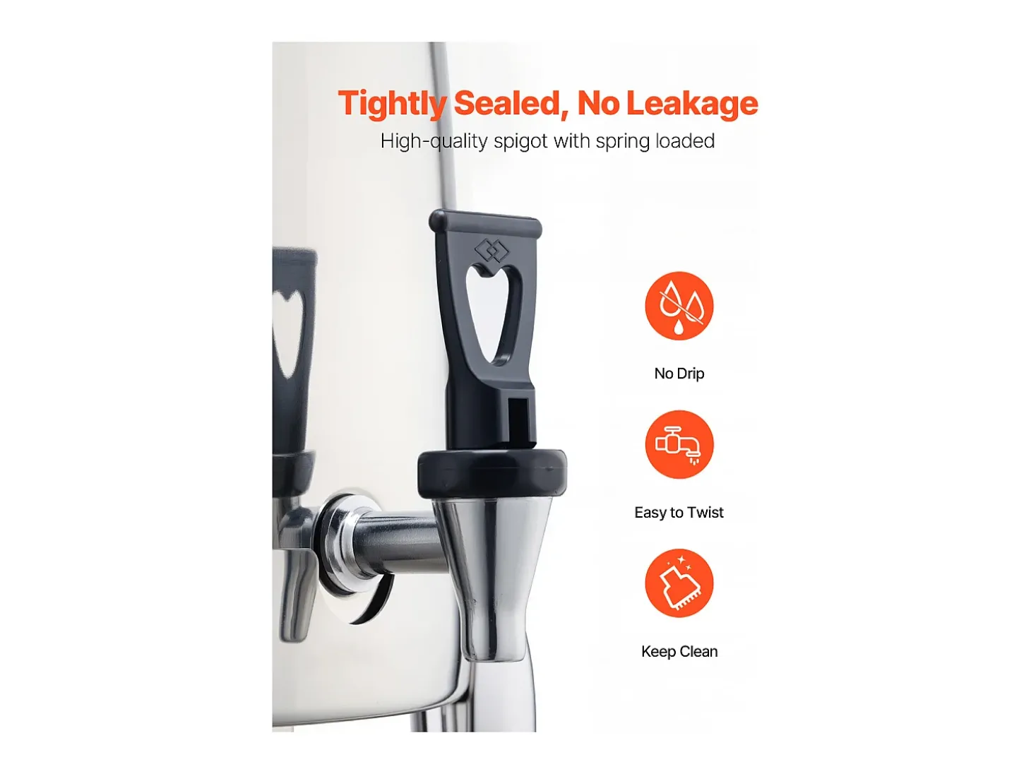 Distribuidor de Bebidas SucceBuy, 12 L, Fonte de Água Quente e Fria em Aço Inoxidável, Distribuição de Chá, para Café