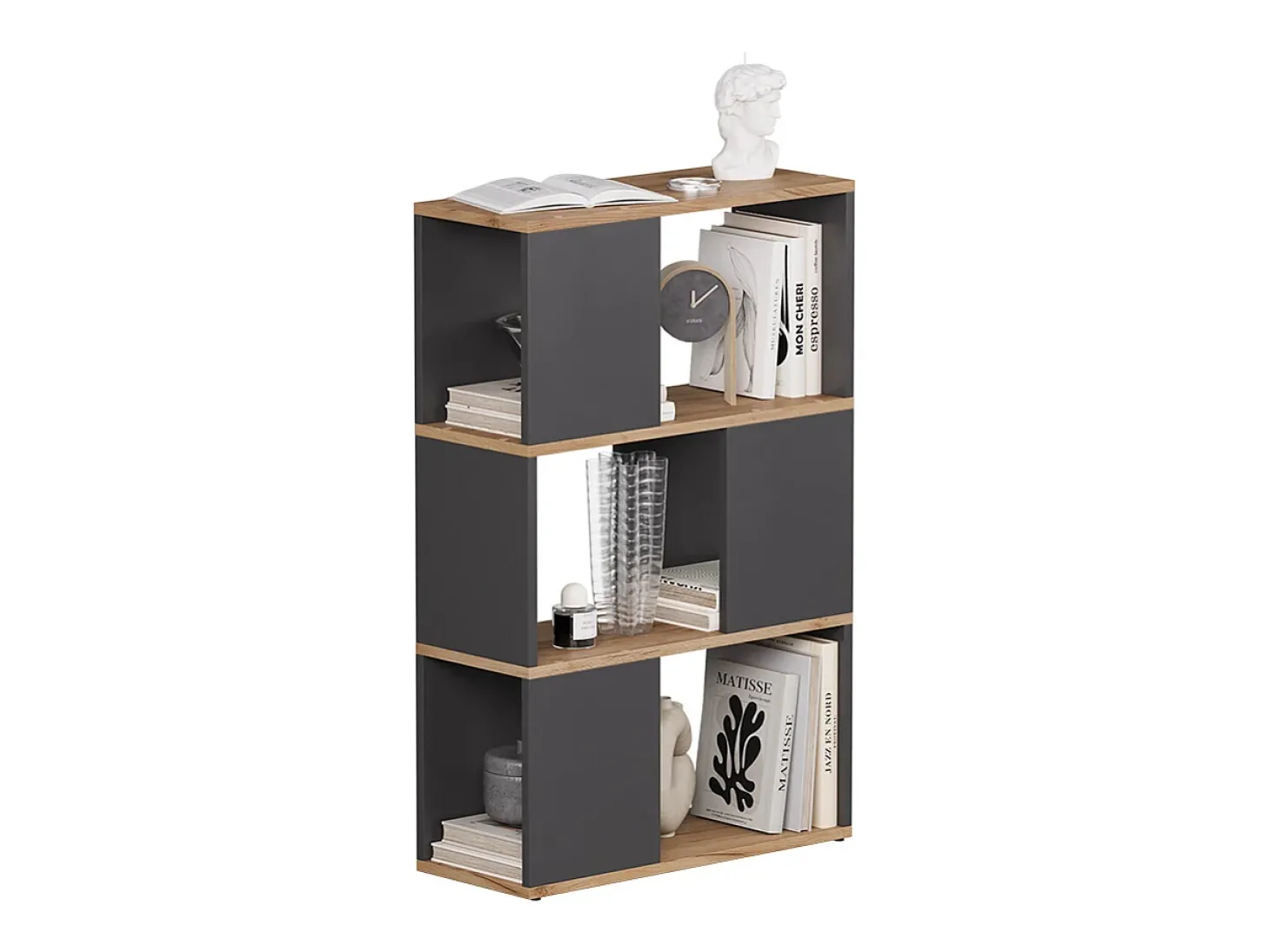 Divisória de ambiente carvalho antracite/goldkraft 60x24x94 eneos