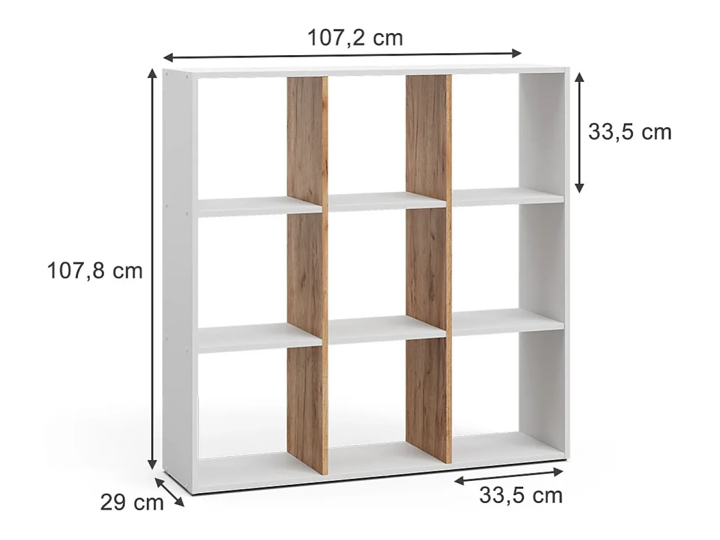 Divisória de sala carvalho branco/dourado 107.2x29x107.8 nove