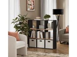 Divisória de sala carvalho antracite/goldkraft 107.2x29x107.8 nove