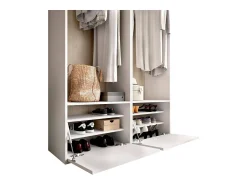 Dra guarda-roupa grande, mobiliário de quarto, roupeiro, roupeiro, 120x45 h205 cm, branco e carvalho