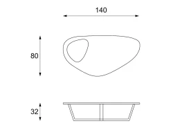 Drop - Mesa de centro (140 x 80 x 32h) em MDF Verde