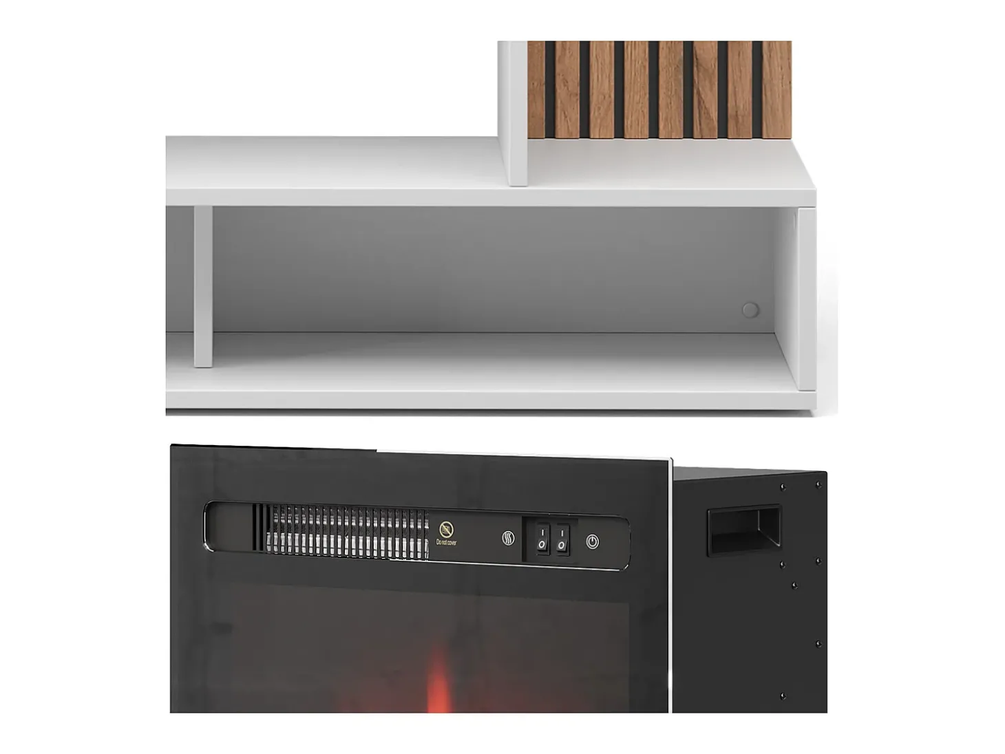 Elektrokamin branco 100x25x80 lynea