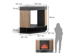 Elektrokamin preto 100x73x80 lynea