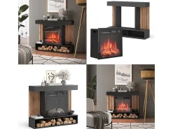 Elektrokamin preto 100x25x80 lynea