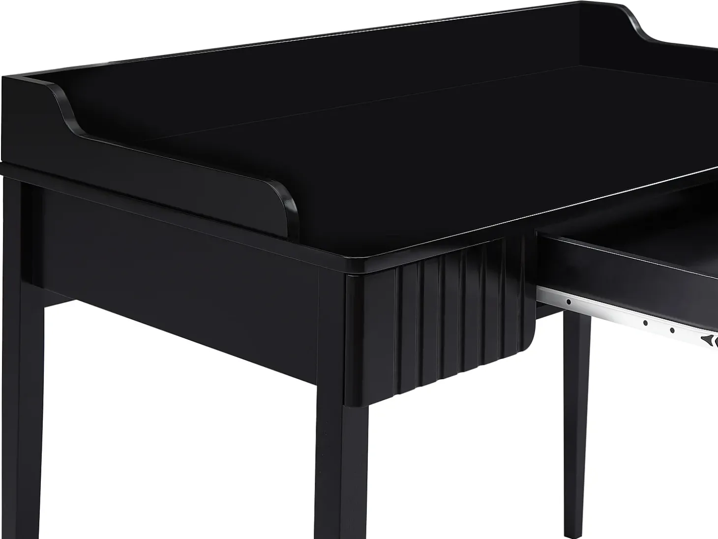 Escrivaninha console com 1 gaveta em MDF preto fosco - RENEVI por Pascal Morabito