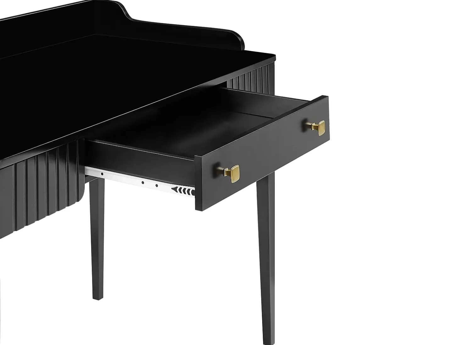 Escrivaninha console com 1 gaveta em MDF preto fosco - RENEVI por Pascal Morabito
