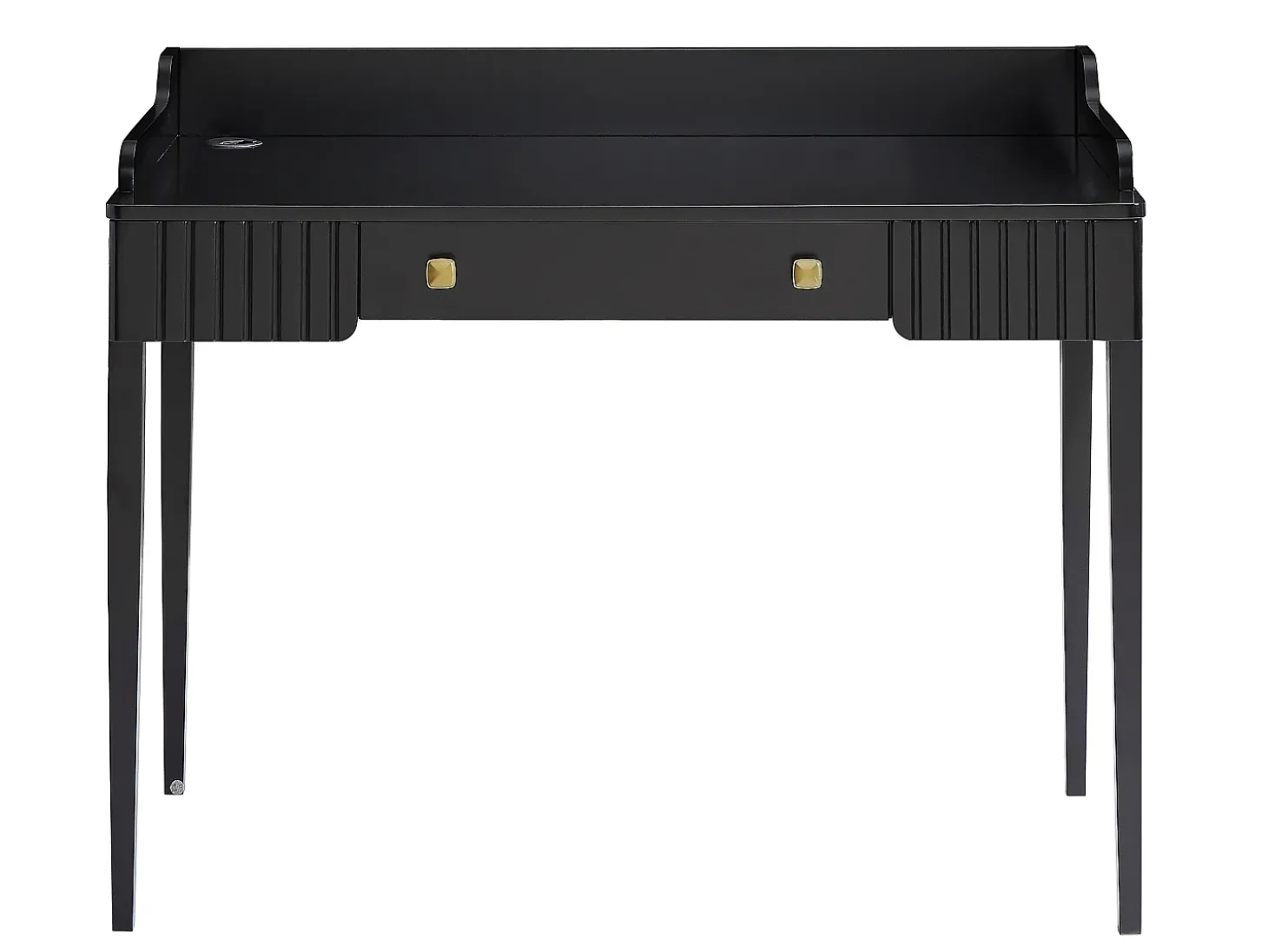Escrivaninha console com 1 gaveta em MDF preto fosco - RENEVI por Pascal Morabito