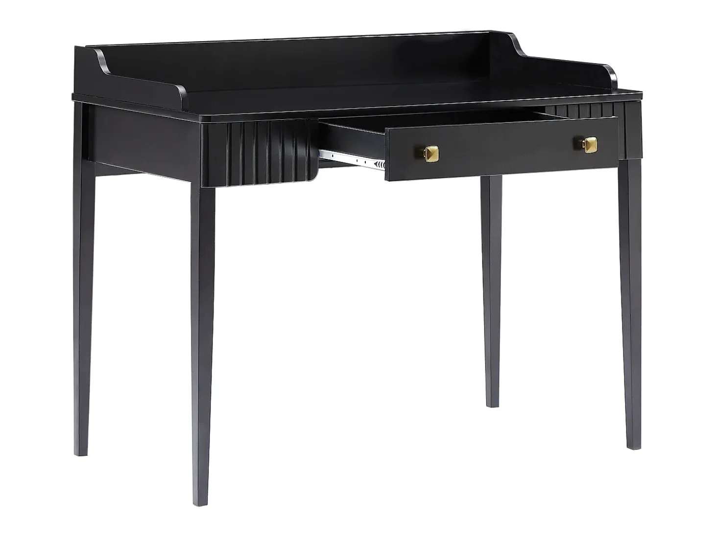 Escrivaninha console com 1 gaveta em MDF preto fosco - RENEVI por Pascal Morabito