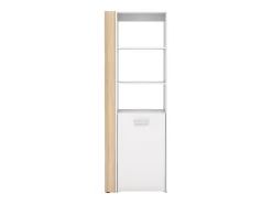 Escrivaninha modular TUPELIO com 10 nichos, nas cores natural e branca -