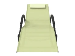 Espreguiçadeira baloiço 2 pcs aço e textilene cor creme PT684177