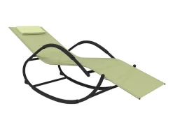 Espreguiçadeira baloiço 2 pcs aço e textilene cor creme PT684177