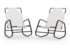Espreguiçadeira baloiço 2 pcs aço e textilene cor creme PT183639