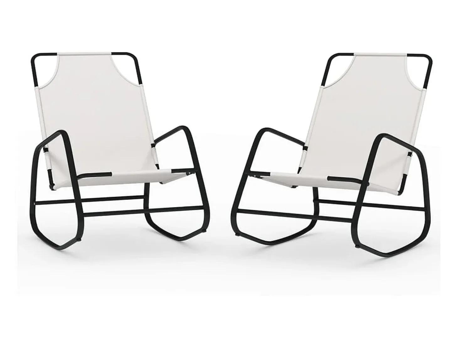 Espreguiçadeira baloiço 2 pcs aço e textilene cor creme PT183639