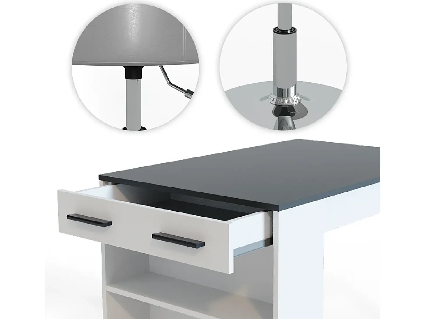 Esstisch-Set antracite/branco 67x100x77.5 repose