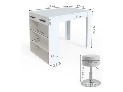 Esstisch-Set branco 67x100x77.5 repose