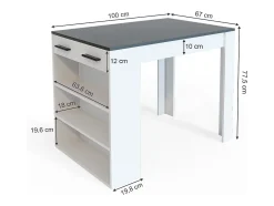 Esszimmertisch antracite/branco 67x100x77.5 repose