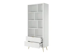 Estante: 2 gavetas, Branco, 88,2 x 38 x 193,8 cm
