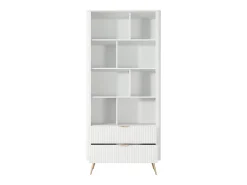 Estante: 2 gavetas, Branco, 88,2 x 38 x 193,8 cm